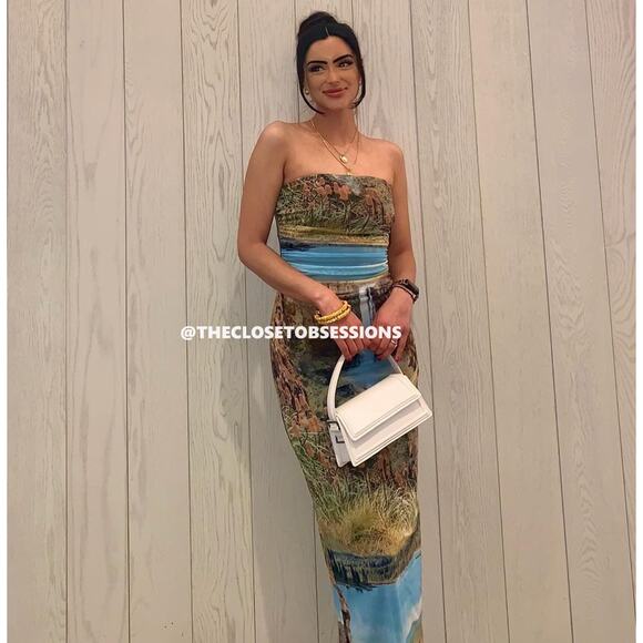 ZARA Blogger Fave!!! Strapless Fitted Print Dress NWT – Summer Glam 🌅 - Picture 10 of 16